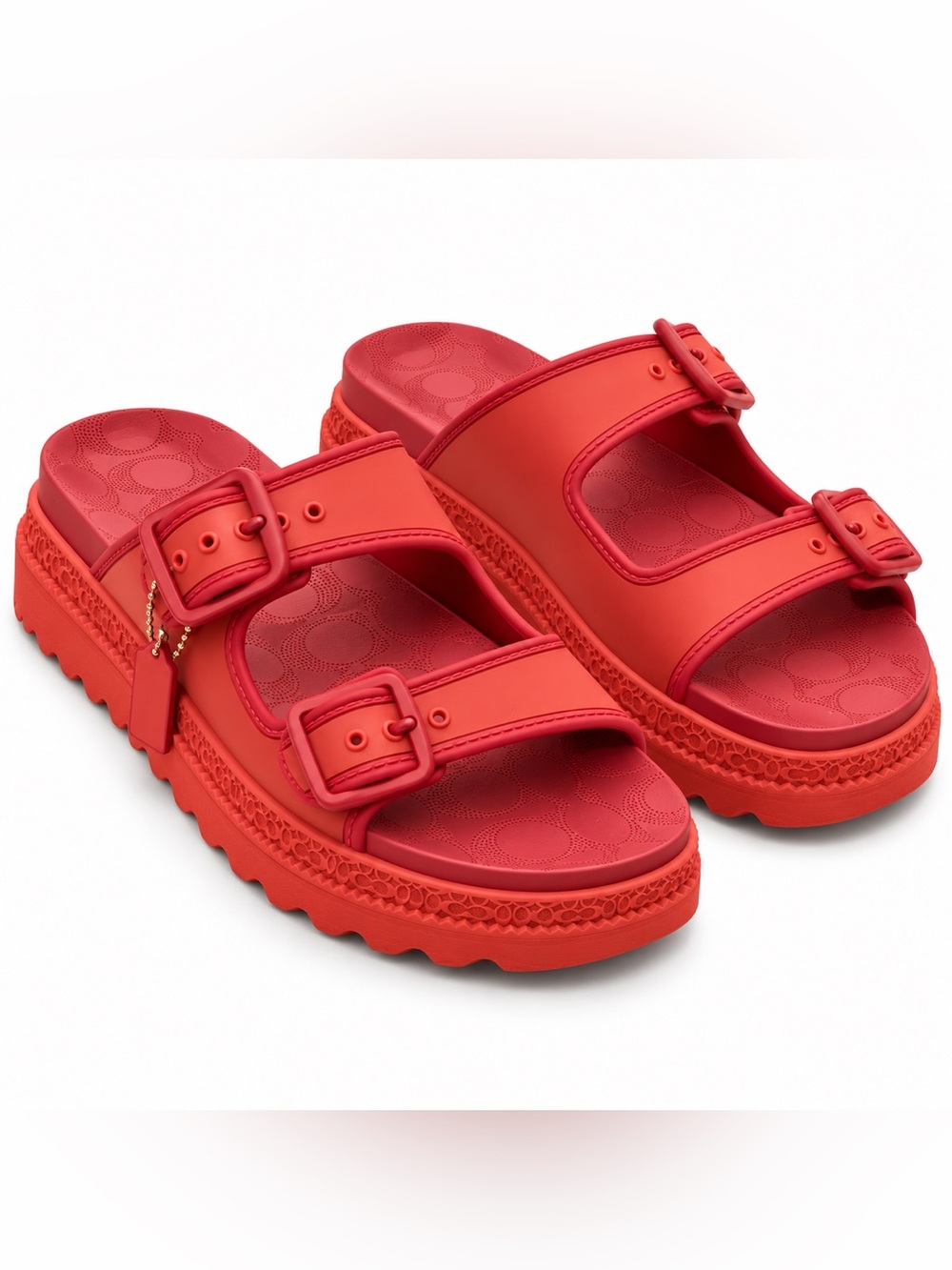 Coach Lucy Rubber Platform Sandals – Red Orange – Size 10B